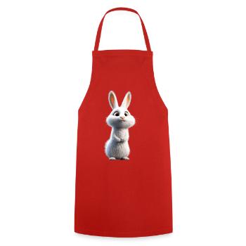 Mountain Rabbit Arctic Hare Albino Rabbit White Rabbit - Cooking Apron - red - Front - AI Model Male 185 dark (185cm)