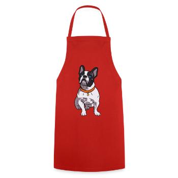 French Bulldog Lover - Cooking Apron - red - Front - AI Model Male 185 dark (185cm)