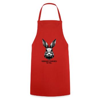 Géométrie du lapin « Nobunny se compare à vous » - Tablier de cuisine - rouge - Devant - AI Model Male 185 dark (185cm)