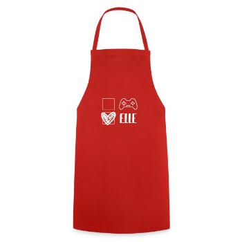 Play ou Elle - Tablier de cuisine - rouge - Devant - AI Model Male 185 dark (185cm)