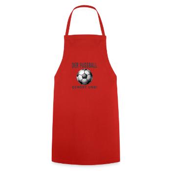 Der Fussball gehört uns - Kochschürze - Rot - Vorne - AI Model Male 185 dark (185cm)