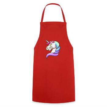 Fantasy Unicorn with Pastel Colors - Cooking Apron - red - Front - AI Model Male 185 dark (185cm)