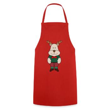 Un cerf mignon - Tablier de cuisine - rouge - Devant - AI Model Male 185 dark (185cm)