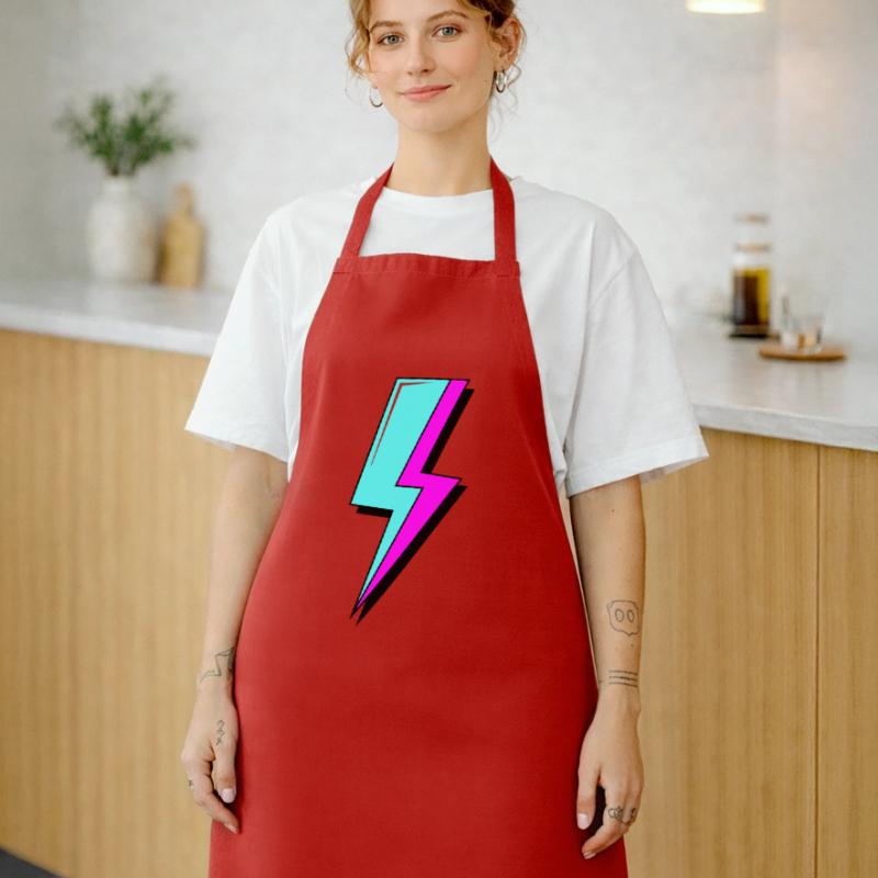 Psychedelic Neon Lightning Cooking Apron