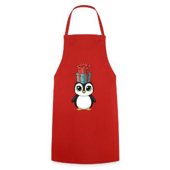 Lustiger Pinguin Weihnachten Geschenke Balancieren - Kochschürze - Rot - Vorne - AI Model Male 185 dark (185cm)