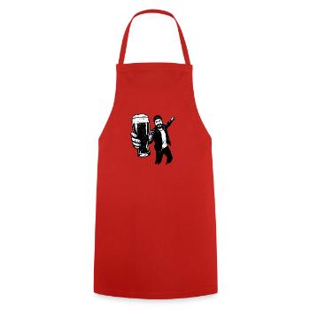 Bierman - Cooking Apron - red - Front - AI Model Male 185 dark (185cm)