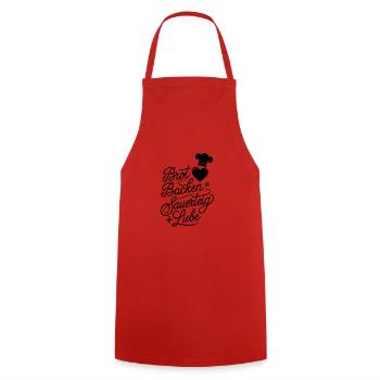 Brot Backen mit Sauerteig und Liebe - Kochschürze - Rot - Vorne - AI Model Male 185 dark (185cm)