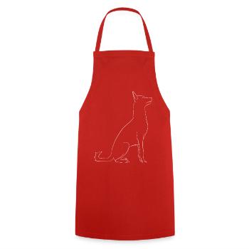 Chien Berger belge malinois stylisé - Tablier de cuisine - rouge - Devant - AI Model Male 185 dark (185cm)