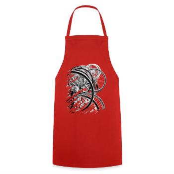 Radball | Cycle Ball Break 2 - Cooking Apron - red - Front - AI Model Male 185 dark (185cm)
