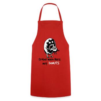 Conquer My Heart with Donuts Fantasy Kids Fun - Cooking Apron - red - Front - AI Model Male 185 dark (185cm)