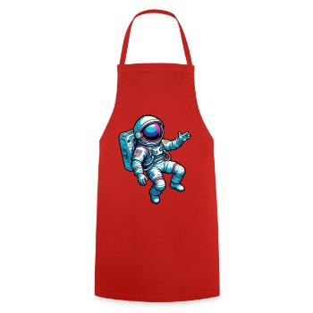 Colorful Cartoon Astronaut - Cooking Apron - red - Front - AI Model Male 185 dark (185cm)