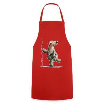 Drolliger Brauner Bär Mit Kuscheltier - Kochschürze - Rot - Vorne - AI Model Male 185 dark (185cm)