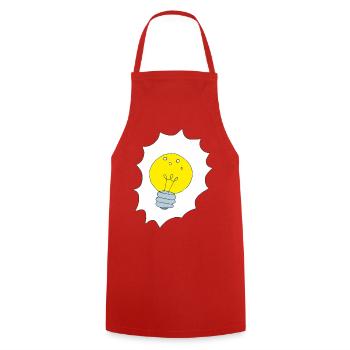 Illustration créative de l’ampoule - Tablier de cuisine - rouge - Devant - AI Model Male 185 dark (185cm)