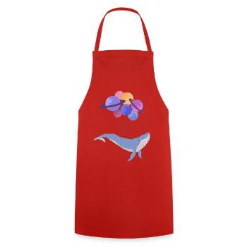 Baleine de l’espace - Tablier de cuisine - rouge - Devant - AI Model Male 185 dark (185cm)