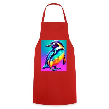 penguin - Cooking Apron - red - Front - AI Model Male 185 dark (185cm)