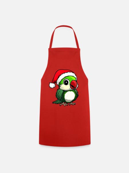 Weihnachten Papagei - Kochschürze - Rot