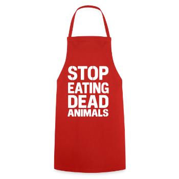 Arrêtez de manger des animaux morts - Tablier de cuisine - rouge - Devant - AI Model Male 185 dark (185cm)