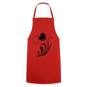 Strange Black Flower - Cooking Apron - red - Front - AI Model Male 185 dark (185cm)