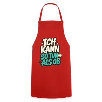 ICH KANN SO TUN ALS OB - Kochschürze - Rot - Vorne - AI Model Male 185 dark (185cm)