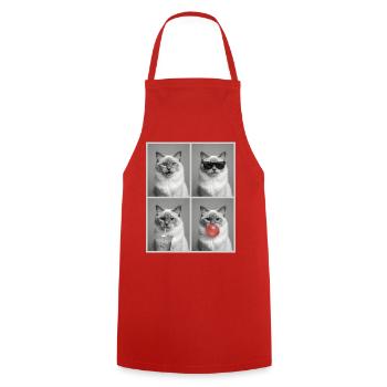 Cats Sacred Birman Cat - Cooking Apron - red - Front - AI Model Male 185 dark (185cm)