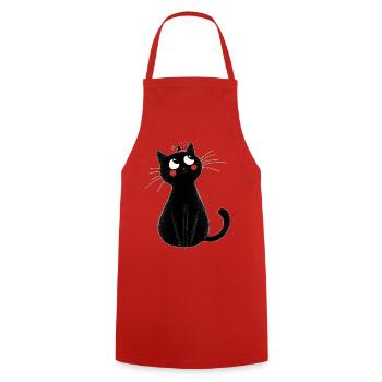 Cat with ladybug - Cooking Apron - red - Front - AI Model Male 185 dark (185cm)