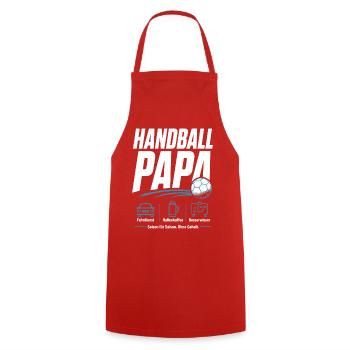 Handballpapa Geschenk – Saison für Saison - Kochschürze - Rot - Vorne - AI Model Male 185 dark (185cm)