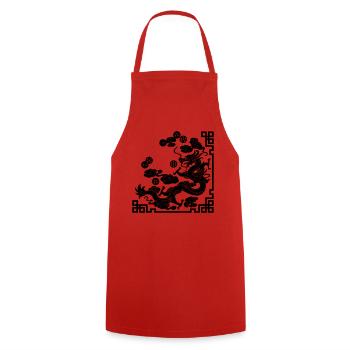 Dragon avec 7 boules - Tablier de cuisine - rouge - Devant - AI Model Male 185 dark (185cm)