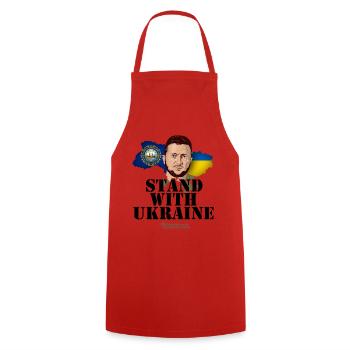 Ukraine New Hampshire Zelenskyj T-shirt design - Cooking Apron - red - Front - AI Model Male 185 dark (185cm)