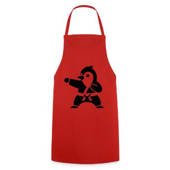 Pingouin Karaté Arts Martiaux Arts Martiaux Silhouette - Tablier de cuisine - rouge - Devant - AI Model Male 185 dark (185cm)
