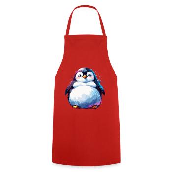 Gros Pingouins Pingouin Famille Mignon - Tablier de cuisine - rouge - Devant - AI Model Male 185 dark (185cm)