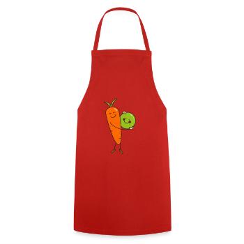 Carrot and pea - Cooking Apron - red - Front - AI Model Male 185 dark (185cm)