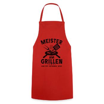 Meister Am Grillen BBQ - Kochschürze - Rot - Vorne - AI Model Male 185 dark (185cm)