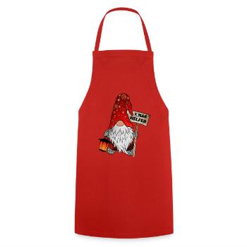 Helper Gnome Christmas Gnome - Cooking Apron - red - Front - AI Model Male 185 dark (185cm)