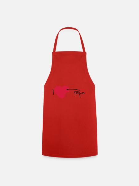 I love papa, J'aime mon papa - version 4 - Tablier de cuisine - rouge