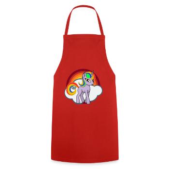 Einhorn - Unicorn - Kochschürze - Rot - Vorne - AI Model Male 185 dark (185cm)