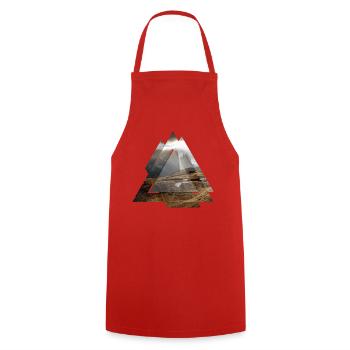 Paysage de géométrie triangle Dolomites - Tablier de cuisine - rouge - Devant - AI Model Male 185 dark (185cm)