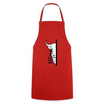 taureau caché - Tablier de cuisine - rouge - Devant - AI Model Male 185 dark (185cm)