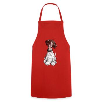 Funny German Shorthaired Pointer - Cooking Apron - red - Front - AI Model Male 185 dark (185cm)