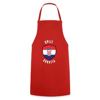 Geteilter Kroatien-Schild - Kochschürze - Rot - Vorne - AI Model Male 185 dark (185cm)