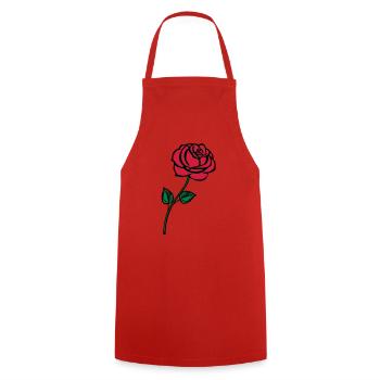 rose_002 - Tablier de cuisine - rouge - Devant - AI Model Male 185 dark (185cm)