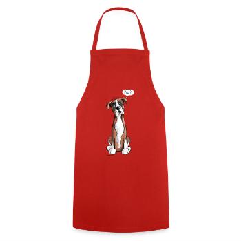 Deutscher Boxer Play - Kochschürze - Rot - Vorne - AI Model Male 185 dark (185cm)