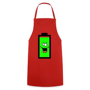 Battery Battery Power Energy Mobile Phone - Cooking Apron - red - Front - AI Model Male 185 dark (185cm)