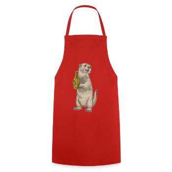 Bouteille de bière Otter - Tablier de cuisine - rouge - Devant - AI Model Male 185 dark (185cm)