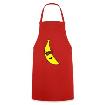 coole_banane_02 - Cooking Apron - red - Front - AI Model Male 185 dark (185cm)