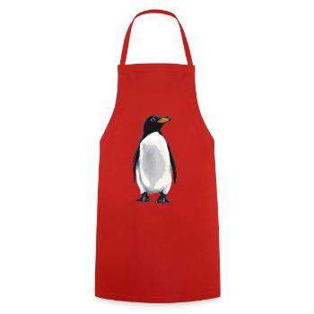 Pinguine Pinguin - Kochschürze - Rot - Vorne - AI Model Male 185 dark (185cm)