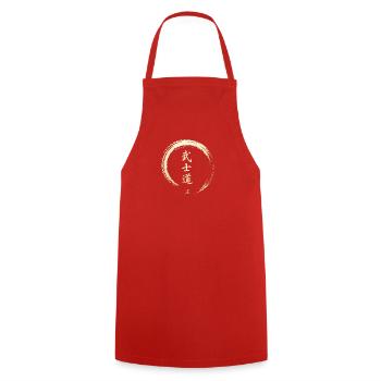 Bushido Enso Samurai-Zeichen - Kochschürze - Rot - Vorne - AI Model Male 185 dark (185cm)