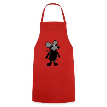 Maus Böse Räuber Ninja Überfall Dieb Einbrecher - Kochschürze - Rot - Vorne - AI Model Male 185 dark (185cm)