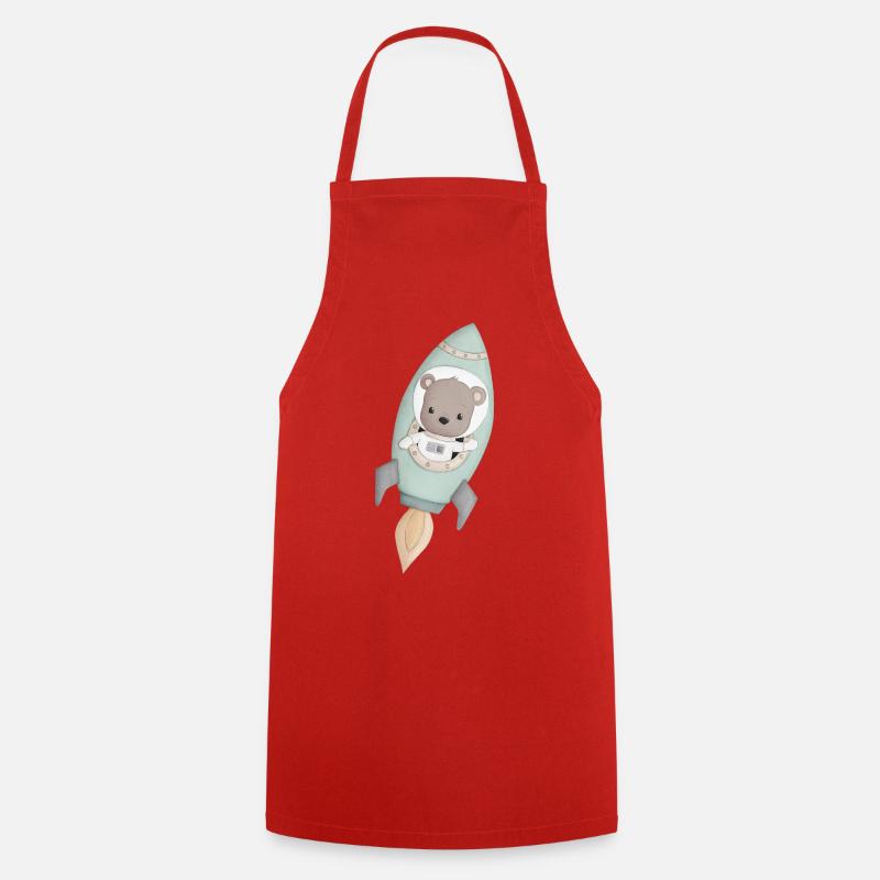 little cute bear as an astronaut - Cooking Apron - red