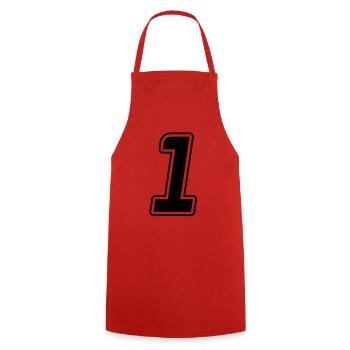 Number 1 - Cooking Apron - red - Front - AI Model Male 185 dark (185cm)