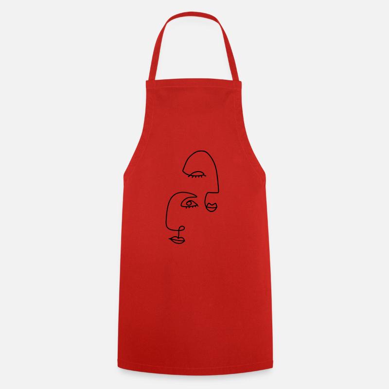 Dessins au trait abstraits - Tablier de cuisine - rouge